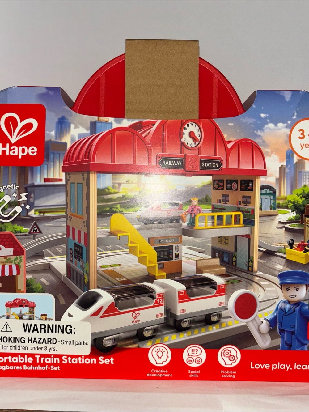 Hape Toys Portable Train Station Playset - NEW